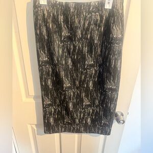 Lafayette 148 Black Graphic Textured Women's Pencil Skirt 4 New